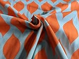 Jersey, Serie Retro Musterung Orange/Türkis - Tropfen, 50