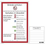 Betriebsausstattung24® Hinweisschild „Brandschutzordnung Teil A“ | 20,0 x 30,0 cm | Weich-PVC-Folie, selbstklebend | Hinweise für die Feuerwehr | Brandschutz-Erstausstattung nach DIN 14096 T