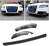 SIOM A4 B8 Base Cf Frontlippensplitter, Passend Passend Für Audi A4 B8 Standard Limousine 2009-2012 Kohlefaser Front Unter Kinnspoiler Eckabdeckung Klappenschutz, Eckabdeckung + Unterlipp