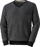 Franco Bettoni Herren V-Strukturpullover in anthrazit, Strickpullover aus Reiner Baumwolle, zweifarbiges Strickdesign, klassischer V-Ausschnitt, Herrenmode, Gr. 48-60