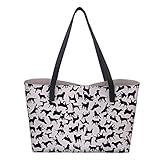 Damen Handtasche Schwarz Weiß Tragetasche Reise Shopper Tasche Schultertasche Strand Tasche für Schule Reisen Büro und Einkäufe Weiß ONE S