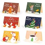 Bluelves Weihnachtskarten, 24 Sätze Premium Weihnachtskarten mit Umschlag &Aufkleber, Weihnachten Karte Postkarte, Weihnachtspostk