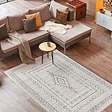 Flycarpets - Agathe - Indoor Teppich - rechteckig - modern - Kurzflor 9 mm - in Größe 200x290 - in Cream - Muster - türkisch gewebt - 100% Polypropy