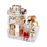 genral Makeup Organizer, Premium 360 Grad rotierender Kristall Acryl Verstellbarer Schmuck Kosmetik Parfüm Vitrine Aufbewahrungsk