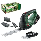 Bosch Akku Grasschere AdvancedShear 18V-10 (1 Akku 2,0 Ah, 18-Volt-System, schneidet bis zu 85 m² pro Akkuladung, mit Strauch- und Grasscherenmesser, im Karton)