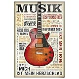 Poster Musik ist Leidenschaft - Papier 61 x 91.5 cm Braun Man Cave Musik