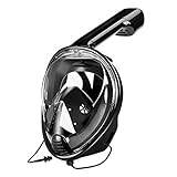 A to Z Sport Schnorchelmaske Tauchmaske 180° Blickfeld Vollmaske für GoPro Kamera mit Anti-Fog und Anti-Leak,Easybreath Taucherbrille für Erw