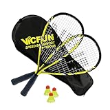 VICFUN Speed-Badminton 100 Set Junior - 2 Badmintonschläger, 3 Bälle und eine hochwertige B