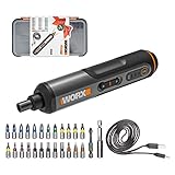 WORX 4V Akkuschrauber Set WX240, 1,5Ah, 3-Gang-Drehmomenteinstellung, LED-Licht, 5/4/2.5N