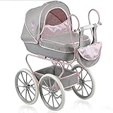 Hauck Classic Puppenwagen Princess, eleganter klassischer Retro-Puppenwagen mit Wick