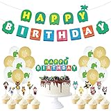 CYSJ Animal Crossing Geburtstag Dekoration Set, Animal Crossing Party Supplies, Kompakt Happy Birthday Deko Spirale Party und Wald Freunde Geburtstag Banner Geburtstag Ballons für Kinder Geburtstag