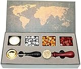 Sayiant Wachsstempel-Set, Feuerlack-Siegel-Set, Feuerlack-Wachspellet-Geschenk-Box, mit Duftkerzen und Siegelwachs-Löffel, Einladungs-Siegelwachsset (rosa)