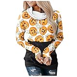 WalGRHFR Damen Halloween kostümHalloween Print Langarm Kapuzen Sweatshirt Lässige B