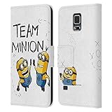 Head Case Designs Offizielle Despicable Me Team Gib Mir Fuenf Minion Grafiken Leder Brieftaschen Huelle kompatibel mit Samsung Galaxy S5 / S5 N