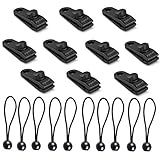 YUDINGXI 10 Sets Tarp Clip Zelte Clip Zeltplanen Clip Zeltklemme Set Markisen Clip Markisen Klemme Ball Bungee Seil für Zelte,Abdeckungen,Markisen,Banner, Bootfahren, Gartenarbeit, V