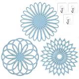 3 Set Silikon Multi-Use kompliziert geschnitzt Untersetzer Matte - isoliert Flexible dauerhafte Rutschfeste Untersetzer, mit ​3 Haltbaren Klebehaken, leicht Einzuhängen und Aufzubew