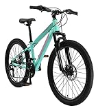 BIKESTAR Kinder Fahrrad Mountainbike 21 Gang Shimano, Scheibenbremse ab 8 Jahre | 24 Zoll Kinderrad MTB | M