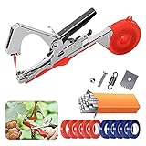 Garden Tools Grafting Pruner，Plant Tying Machine, Garden Tape For Plants, Plant Tape Tool For Vineyard Tapener For Vegetable,Fruit,Plant With Tape (10 Rolls) & Staples (10000PCS) (Red) ( Color : Red )