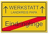 geschenke-fabrik.de Werkstatt Schild als Geschenk für Papa zum Vatertag - Geschenkideen für den Vater zu Weihnachten oder Geburtstag - 30x20 cm Kunststoff O