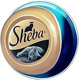 Sheba Feine Filets Katzennahrung in der Schale – Getreidefreies Nassfutter für Katzen als besonderer Snack – Saftige Filets aus Thunfisch – 24 x 80g