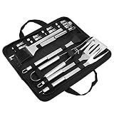 Omabeta 21 Teile/Set Edelstahl-Grillutensilien BBQ-Werkzeuge Langlebig Umweltfreundlich für Grills im Innen- und Außenb