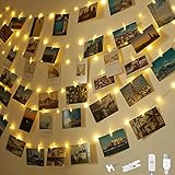 Litogo Lichterkette mit Klammern für Fotos,10+1.5m 100 LED Foto Lichterkette 60 Fotoclips USB Stecker Lichterkette Bilder Aufhängen deko für Wohnzimmer,Schlafzimmer,Weihnachten,Hochzeit,Party-Warmweiß