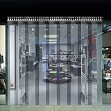 VEVOR Streifenvorhang PVC 1,5 x 2,25 m Lamellenvorhang mit 6 transparenten Streifen und Temperaturbeständigkeit kann Geräusche reduzieren, Innenräume warm halten, Schädlinge schützen für viele O