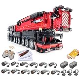 Myste Technik Kran Liebherr Bausteine, 7769Teile V2 1:20 2.4G RC/APP Ferngesteuert Kran LTM1750-9.1 Mobiler Kranwagen Exklusives Modell mit 12 Motoren, Klemmbausteine Kompatibel mit Leg