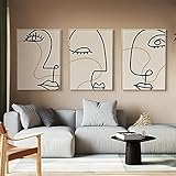 GEGEBIANHAOKAN Leinwand Wandkunst Vintage Minimalistische Figuren Picasso Line Paintings EIN-Linien-Zeichnung Poster Drucke Wohnkultur Nordic Schlafzimmer 30x65cmx3 R