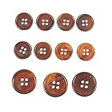 ByaHoGa 11 Stück Knöpfe ECHT Horn 20mm 15mm Knöpfe für anzüge jacken mäntel uniform (Braune)