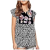 MRURIC Damen Oberteil Elegant Sommer Leopard Druck T-Shirts, Casual Oberteile Top Nettes Ärmellose Shirt Teenager Mädchen Basic Bluse V-Neck Weste Blusentop