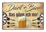 helges-shop Dart Schild - Blechschild - Darts Dekoration Metallschild für Dartspieler - schöne Deko für Dartscheibe - Dart Zubehör Fanartikel - lustiger Dart Spruch - Geschenke für Dart Fan - 30x20