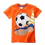 JERFER Kleinkind Kinder Baby Jungen Mädchen Kleidung Kurzarm Cartoon Tops T-Shirt Bluse (Orange, 3T)