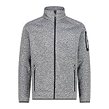 CMP Herren Knit tech mélange Fleece Jacket Fleecejacke, Ice-Titan-Schwarz, 54