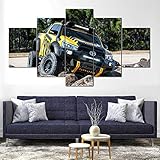 BOBOB Leinwandbild 5 teilig Kunstdruck modern Wandbilder XXL Wanddekoration Design Wand Bild AbstraktToyota HiLux Tonka Pick Up Truck Auto Creative Kunstwerk 150X80