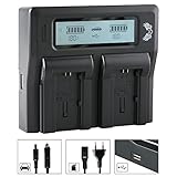 SK LCD Dual Doppel Akku Ladegerät für Canon BP-709 BP-718 BP-727 BP-745 passend zu Canon Legria HF M52 M56 R36 R86 R66 R88 R806 R606 und w