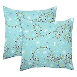 Kissenbezug Blaues Weihnachtsmuster Flauschig Weich kissenbezüge, für Wohnzimmer Sofa 2er Set 45x45