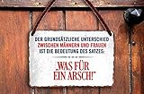 schilderkreis24 – Blechschild Lustiger Spruch “Der Grundsätzliche Unterschied. was für Arsch“ Deko Vintage Humor Retro Geschenkidee Geburtstag Weihnachten Mann Frau 18x12