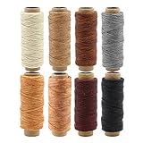 ShipeeKin Nähgarn 240 Meter 150D Leder Nähen Gewachster Faden für Lederhandwerk DIY, 0.8mm Durchmesser, 8 Farben. Jeder von 30 M
