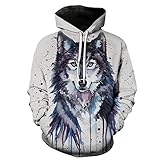 Hoodie Herren Urban Oversized Trend Mode Persönlichkeit 3D Tier Druck Herren Sportshirt Herbst Winter Kreative Jugend Männer Pullover Täglich Casual Atmungsaktiv Herren Lang