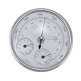 YSJSPKK Barometer Wandmontierter Haushaltsthermometer Hygrometer Hohe Genauigkeit Druckmesser Luftwetteranlage Barometer (Color : White)