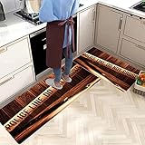 2 STK rutschfeste Küchenmatten und Teppiche Mord-Szene, Sicherheitswarnband an der Forensik-Tatort-Szene-Schrotflinten-Waffen-Beweis GrWaschbare Gummiunterlage ​Fußmatte Mikrofaser-Tepp