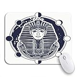 Gaming Mouse Pad Pharao Tattoo und ägyptische goldene ethnische große König rutschfeste Gummi Backing Computer Mousepad für Notebooks Maus M