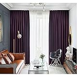 SetSailW Blickdicht Vorhang Velvet Optik Blickdicht Thermo Verdunklungsgardine Für Wohnzimmer Schlafzimmer,Purple-2.0x2.7