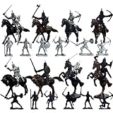 28PCS Ritter Spielzeug, Kunststoff Krieger Mittelalterliche Ritter Pferde Soldat Militärische Aktion Modell Spielzeug, Archaische Soldaten Figuren Spielzeug Geschenk für Jung