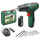 Bosch Akku Bohrschrauber EasyDrill 1200 (2 Akku, 12tlg. Zubehör-Set, 12 Volt System, im Koffer)