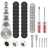 Schneidrad Set für Rotationswerkzeug Schneideisen Harz Trennscheiben Mini HSS Sägeblätter Harz Trennscheibe 545 Diamant Trennscheibe Cutter Kit mit Dornen für Holz Glas Kunststoff Stein M