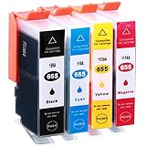B-T 4X Kompatibel Tintenpatronen Ersatz für HP 655xl 655 CZ109AE CZ110AE CZ111AE CZ112AE Schwarz Cyan Magenta Gelb Druckerpatrone Arbeiten mit HP Deskjet Ink Advantage 3525 4615 4625 5525 6520 6525