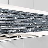 VIOLIFE selbstklebende Küchenrückwand, Spritzschutz, 0.2mm dick, für alle glatte Untergründe, Hochleistungsfolie, EXKLUSIV COLLEKTION (H:60 cm x B:80 cm, STEINWAND_4)