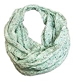 J26 Blume Blümchen Rose Seide Sommer Loop Farbverlauf Silk Uni Rundschal Schlauchschal Stola Schal leicht Tuch (Mint)